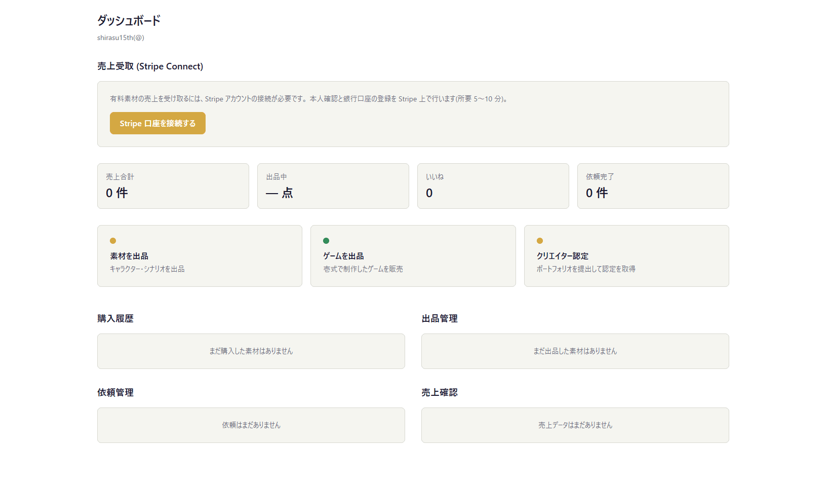 出品者ダッシュボード